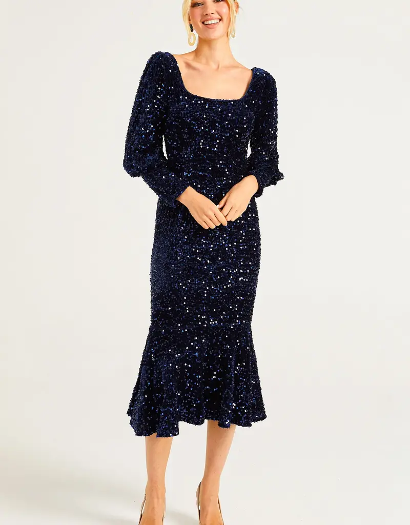 Angel Eye Firework Sequin Midi Dress