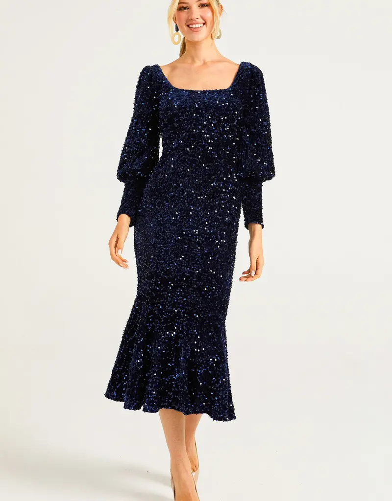 Angel Eye Firework Sequin Midi Dress