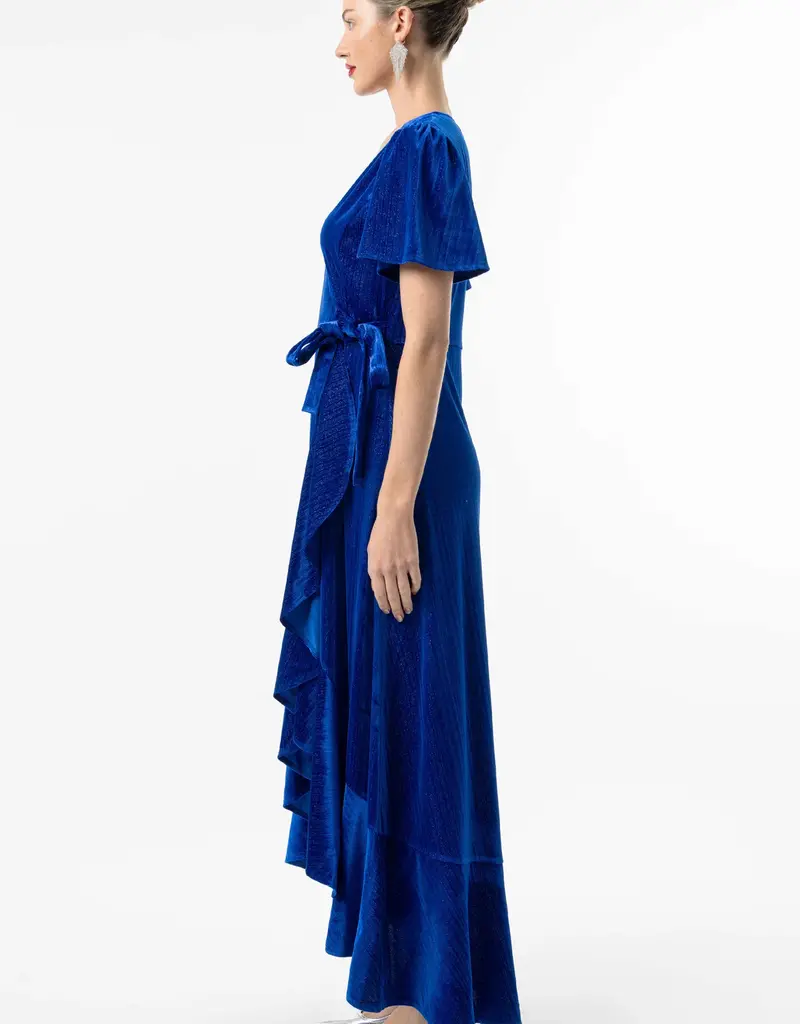 Angel Eye Vesta Sparkle Velvet Wrap Dress (FINAL SALE)