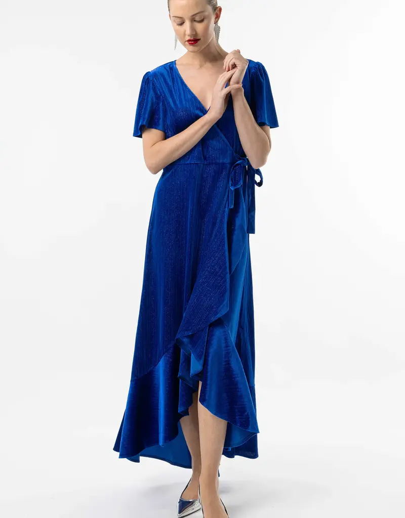 Angel Eye Vesta Sparkle Velvet Wrap Dress (FINAL SALE)