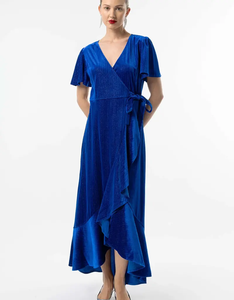 Angel Eye Vesta Sparkle Velvet Wrap Dress (FINAL SALE)