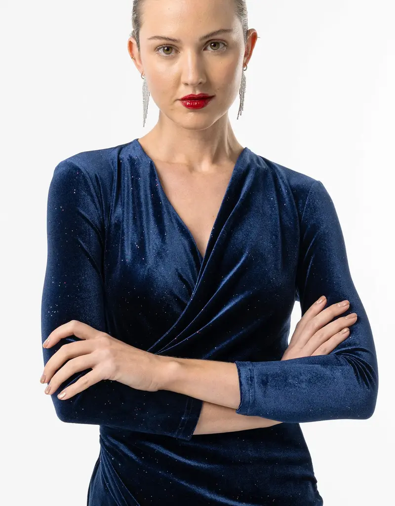 Angel Eye Astro Velvet Dress With Glitter