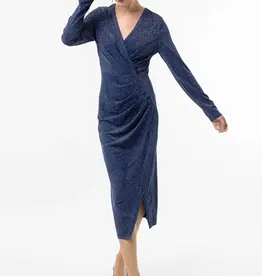 Angel Eye Circinus Surplice Dress in Navy Shimmer