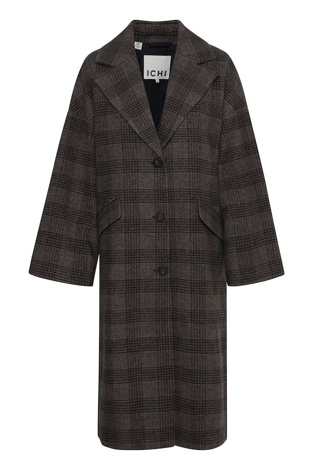 Ichi check padded coat hotsell