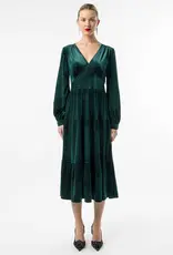 Angel Eye Cigar Tiered Sparkle Velvet Midi (FINAL SALE)