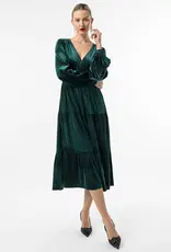 Angel Eye Cigar Tiered Sparkle Velvet Midi (FINAL SALE)