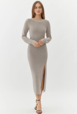 Adelyn Rae Estelle Metallic Knit Midi Dress