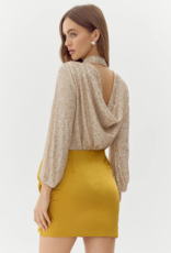 Adelyn Rae Cara High Neck Sequin Blouse