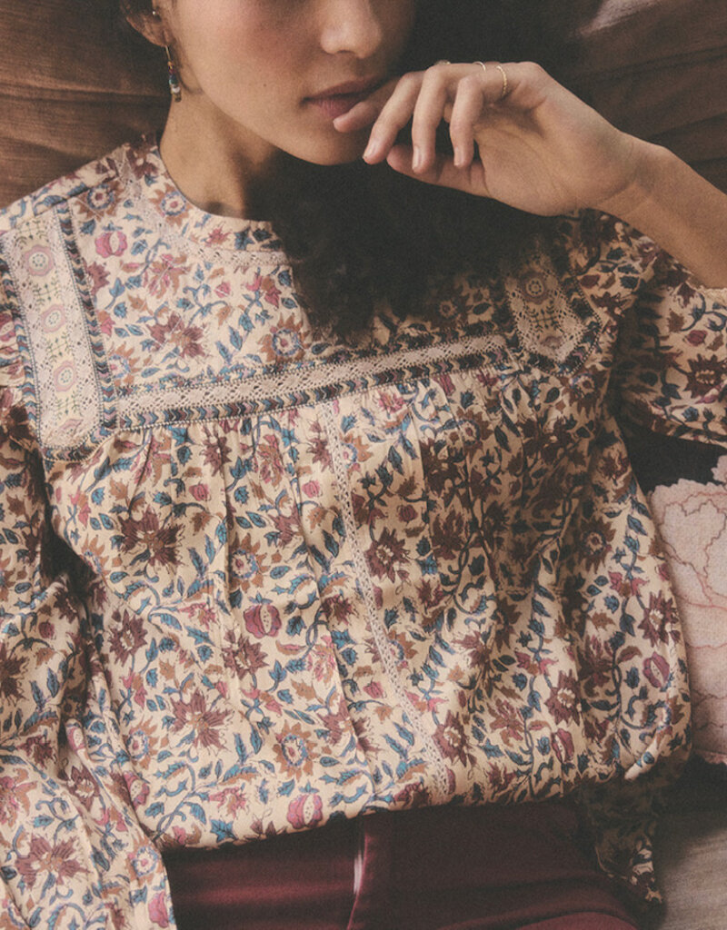 Louizon Ripcord Printed Quilt Blouse