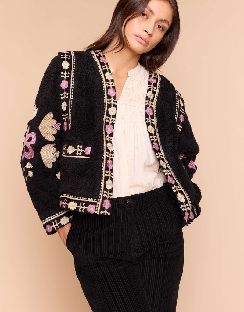 Louizon Novence Embroidered Shearling Coat