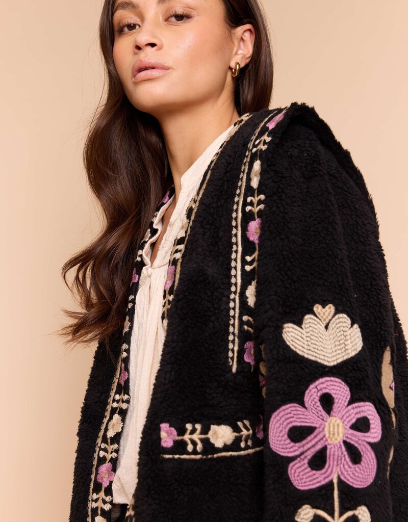 Louizon Novence Embroidered Shearling Coat