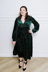 Angel Eye Cigar Tiered Sparkle Velvet Midi