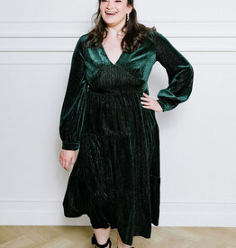 Angel Eye Cigar Tiered Sparkle Velvet Midi