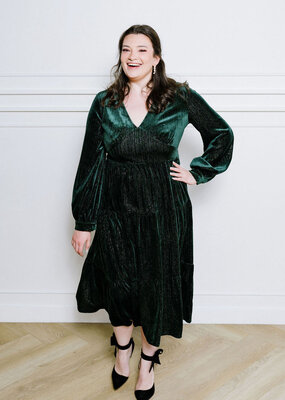 Angel Eye Cigar Tiered Sparkle Velvet Midi *Medium & XL Left*