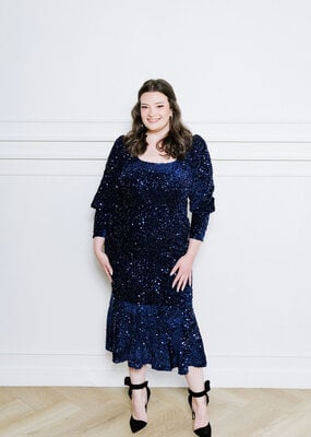 Angel Eye Firework Velvet Sequin Midi Dress *Only Small & Large Left*