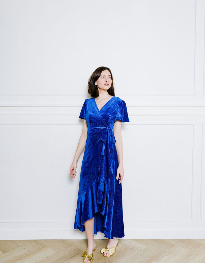 Angel Eye Vesta Sparkle Velvet Wrap Dress (FINAL SALE)