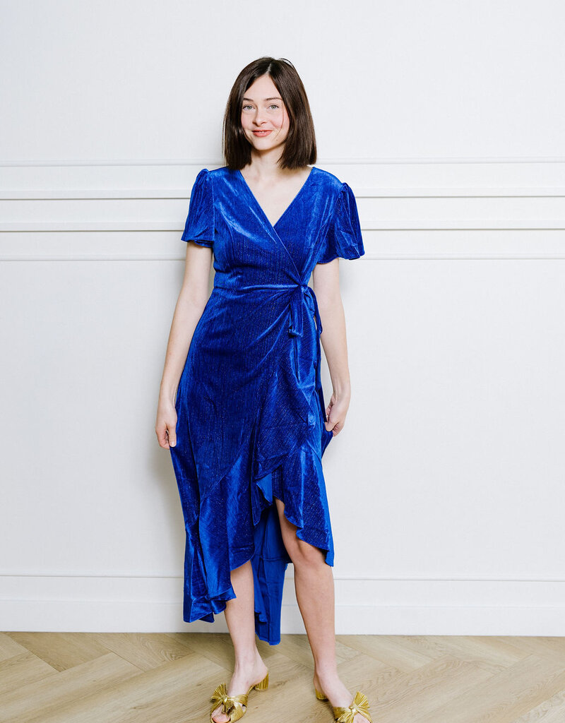 Angel Eye Vesta Sparkle Velvet Wrap Dress (FINAL SALE)