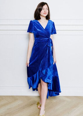 Angel Eye Vesta Sparkle Velvet Wrap Dress