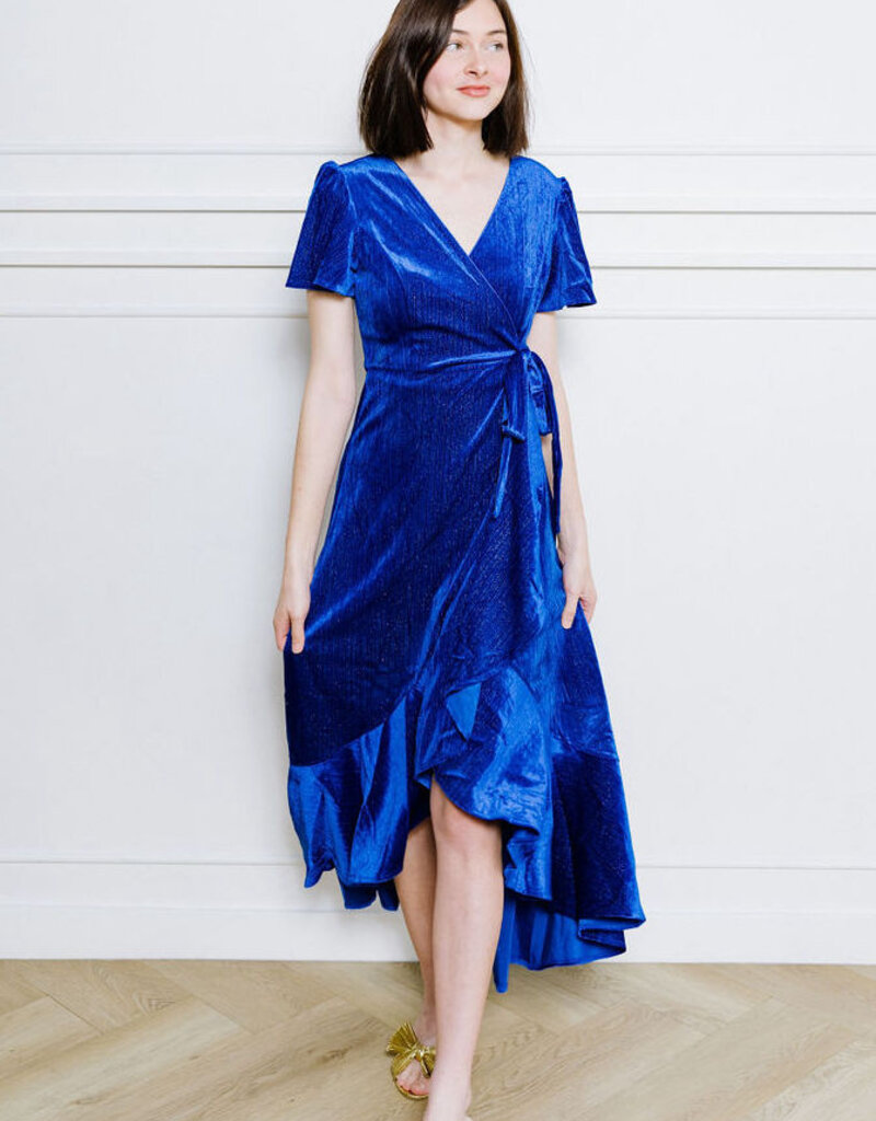 Angel Eye Vesta Sparkle Velvet Wrap Dress (FINAL SALE)