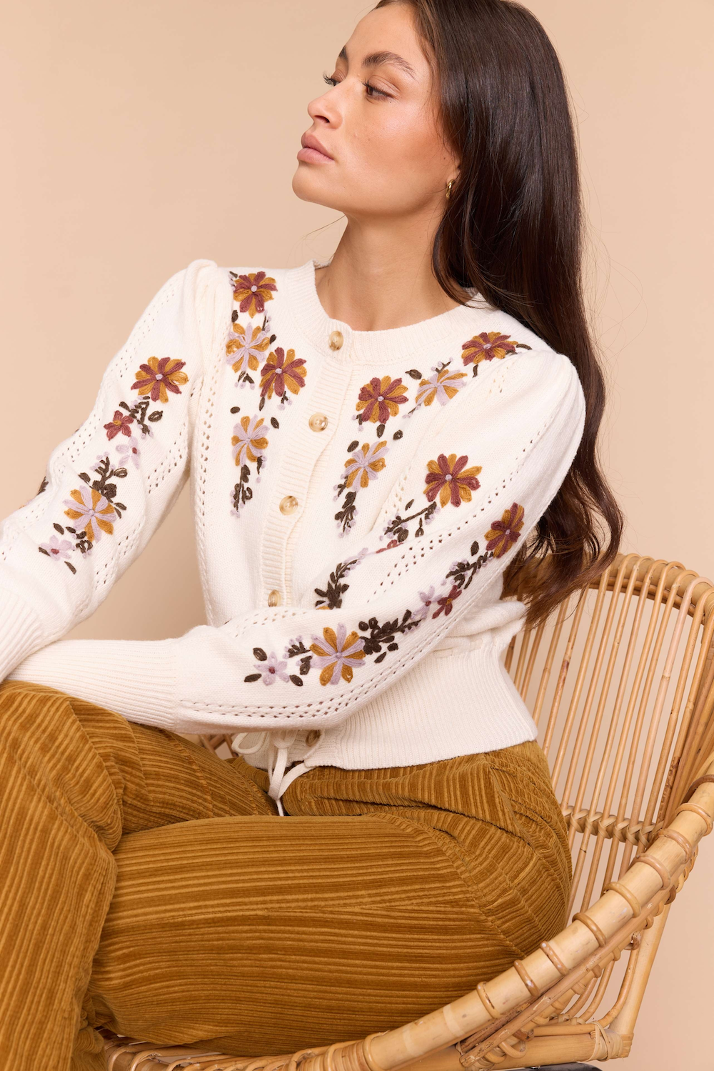 Vienna Tie Daisy Cardigan - Adorn Boutique