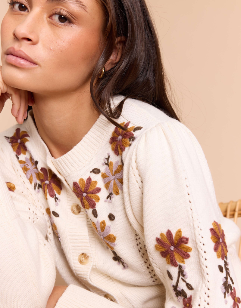 Louizon Vienna Tie Daisy Cardigan