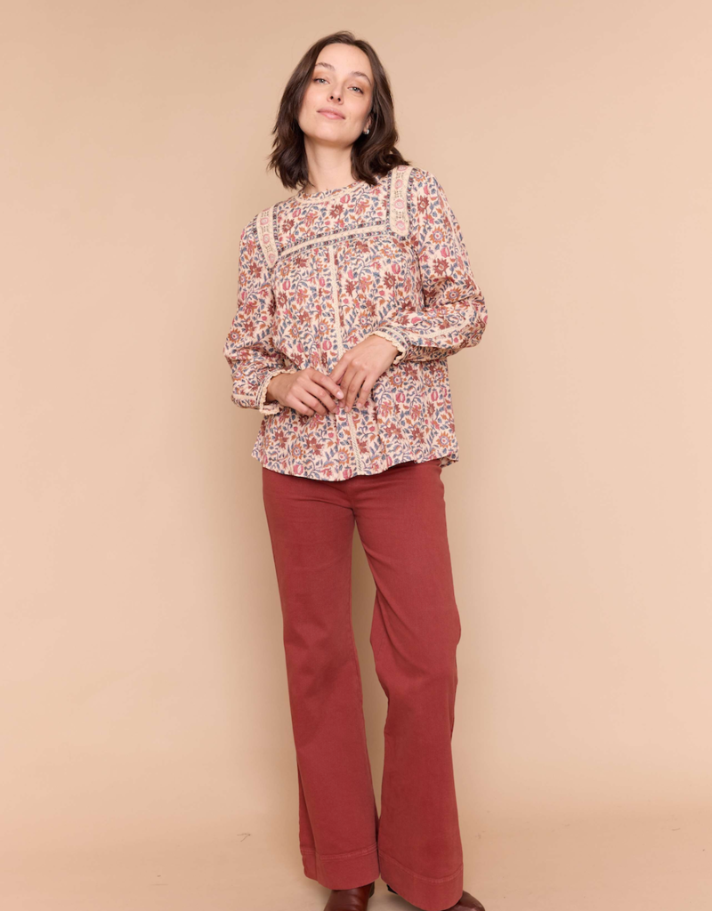 Louizon Ripcord Printed Quilt Blouse