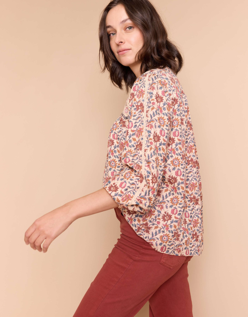 Louizon Ripcord Printed Quilt Blouse