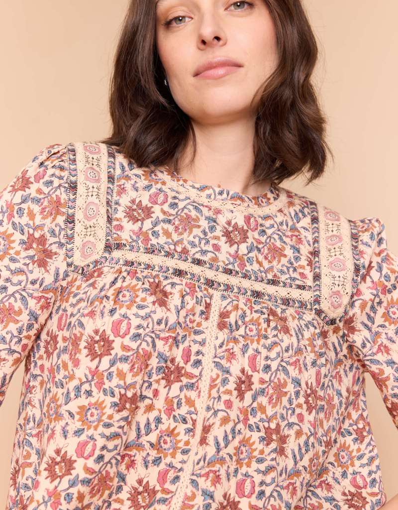 Louizon Ripcord Printed Quilt Blouse