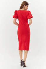 Adelyn Rae Jenna Puff Sleeve Midi Dress