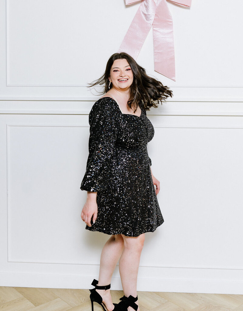 Molly Bracken Lolita Sequin Mini With Puffed Sleeves (FINAL SALE)