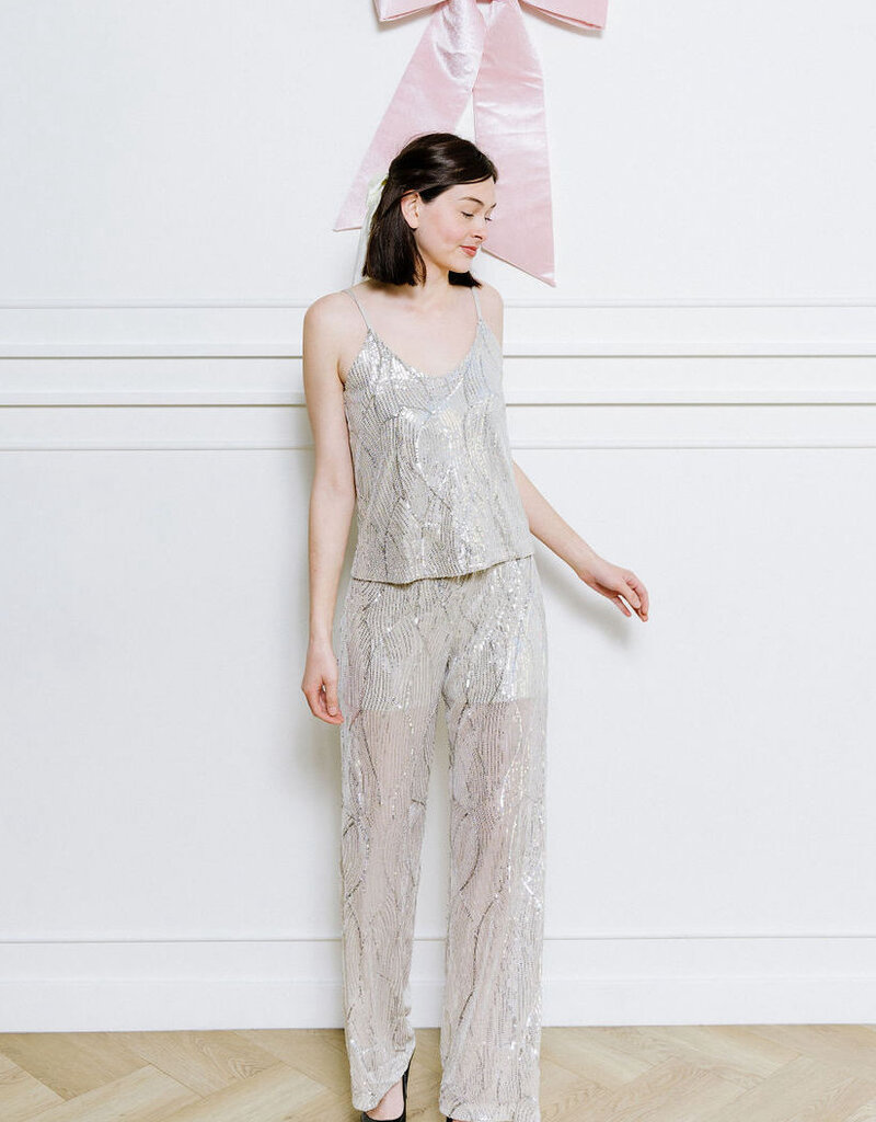 Vero Moda Ellen Wide Leg Sequin Pant