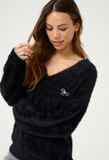 Cream Frosty Knit Pullover With Brooch (FINAL SALE)