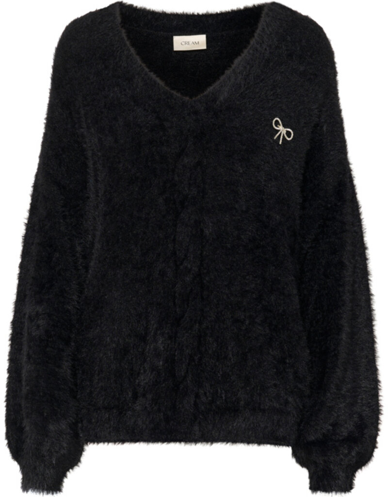 Cream Frosty Knit Pullover With Brooch (FINAL SALE)