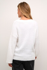 Cream Frosty Knit Pullover With Brooch (FINAL SALE)