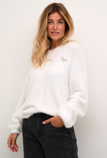 Cream Frosty Knit Pullover With Brooch (FINAL SALE)