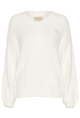 Cream Frosty Knit Pullover With Brooch (FINAL SALE)