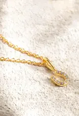 Leah Alexandra Tiny Horseshoe Necklace - CZ