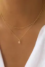 Leah Alexandra Tiny Horseshoe Necklace - CZ