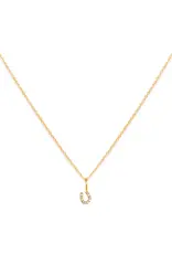Leah Alexandra Tiny Horseshoe Necklace - CZ