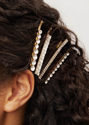 Kitsch Rhinestone Assorted 4pc Bobby Pin Set