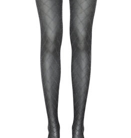 ICHI Accessories Emmy Stockings - Black with Silver Glitter
