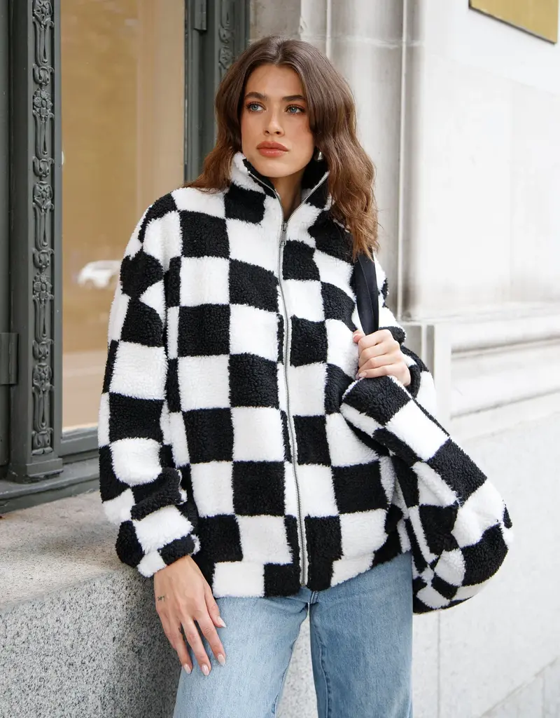 Women's full zip sherpa jacket sale