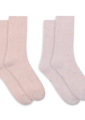 Lemon Feather Fleck Cozy Crew Socks (2 Pack)