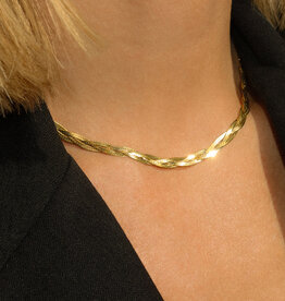 Leah Alexandra Braided Herringbone Necklace