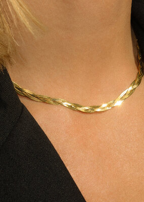 Leah Alexandra Braided Herringbone Necklace