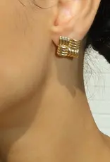 Leah Alexandra Weave Earrings - Gold