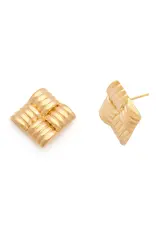 Leah Alexandra Weave Earrings - Gold