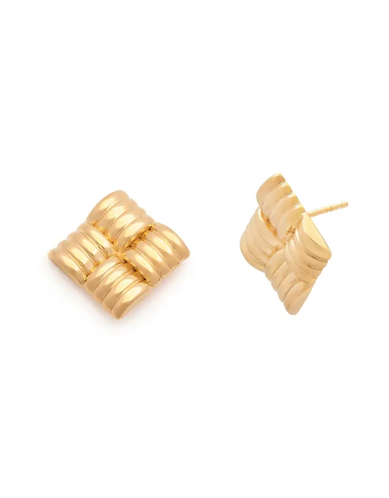 Leah Alexandra Weave Earrings - Gold