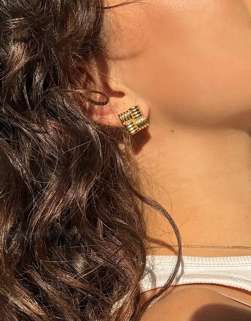 Leah Alexandra Weave Earrings - Gold