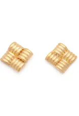 Leah Alexandra Weave Earrings - Gold